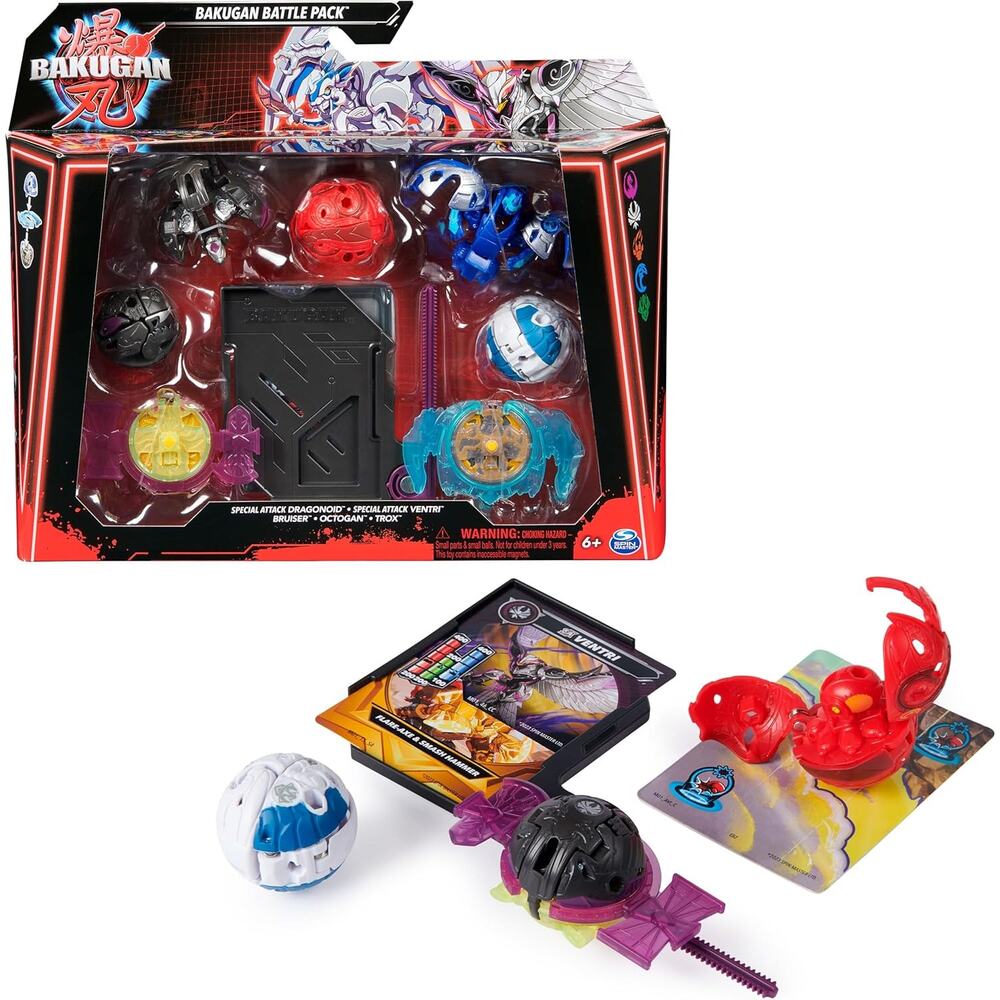 Bakugan Battle 5 Pack Special Attack Dragonoid  Ventri Bruiser  Octogan Trox NWT